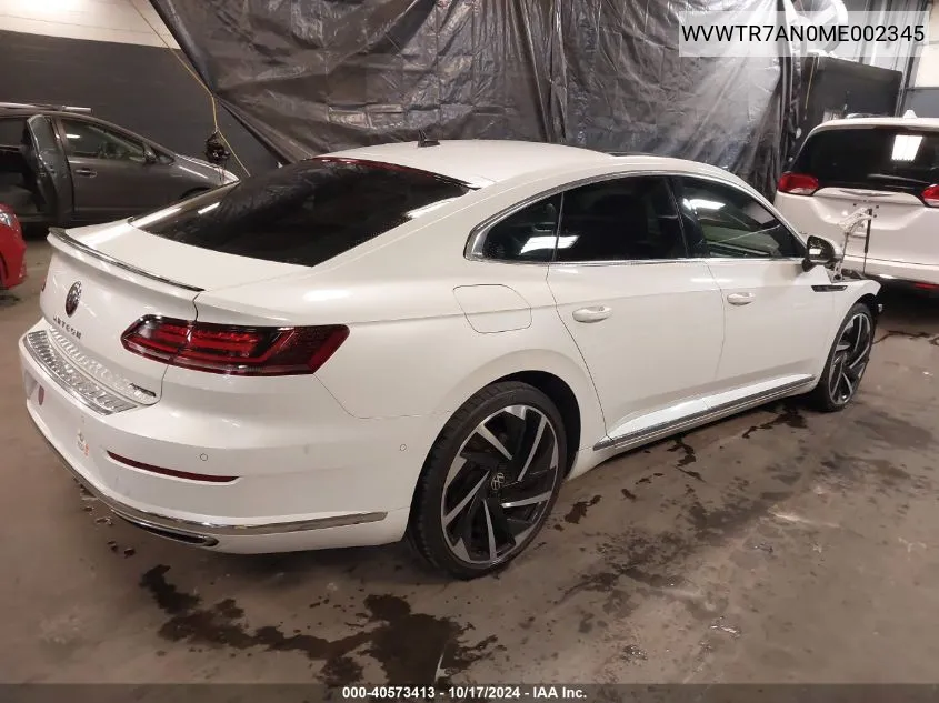 2021 Volkswagen Arteon 2.0T Sel Premium R-Line VIN: WVWTR7AN0ME002345 Lot: 40573413