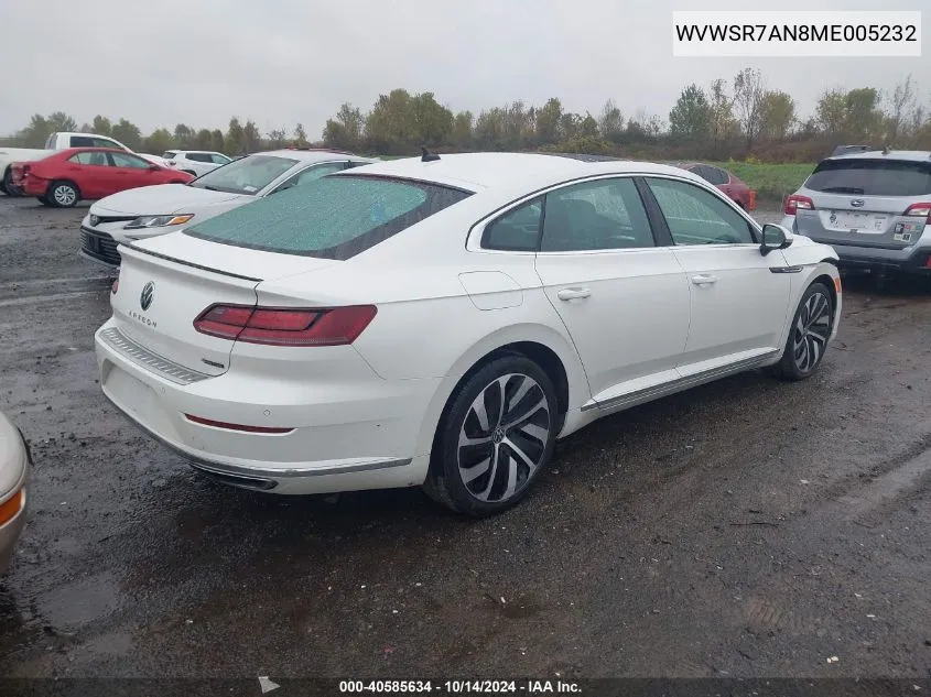 2021 Volkswagen Arteon 2.0T Sel R-Line VIN: WVWSR7AN8ME005232 Lot: 40585634