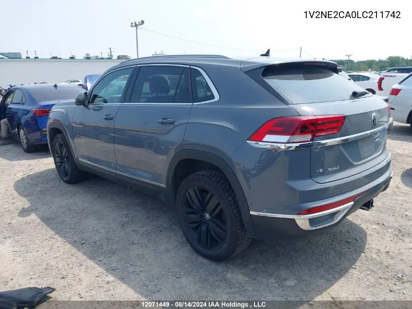 2020 Volkswagen Atlas Cross Sport Sel Premium VIN: 1V2NE2CA0LC211742 Lot: 12071449