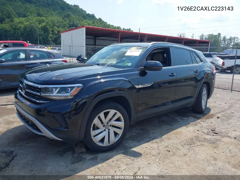 2020 Volkswagen Atlas Cross Sport 3.6L V6 Se W/Technology/3.6L V6 Se W/Technology R-Line VIN: 1V26E2CAXLC223143 Lot: 40031070