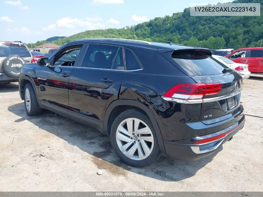 2020 Volkswagen Atlas Cross Sport 3.6L V6 Se W/Technology/3.6L V6 Se W/Technology R-Line VIN: 1V26E2CAXLC223143 Lot: 40031070