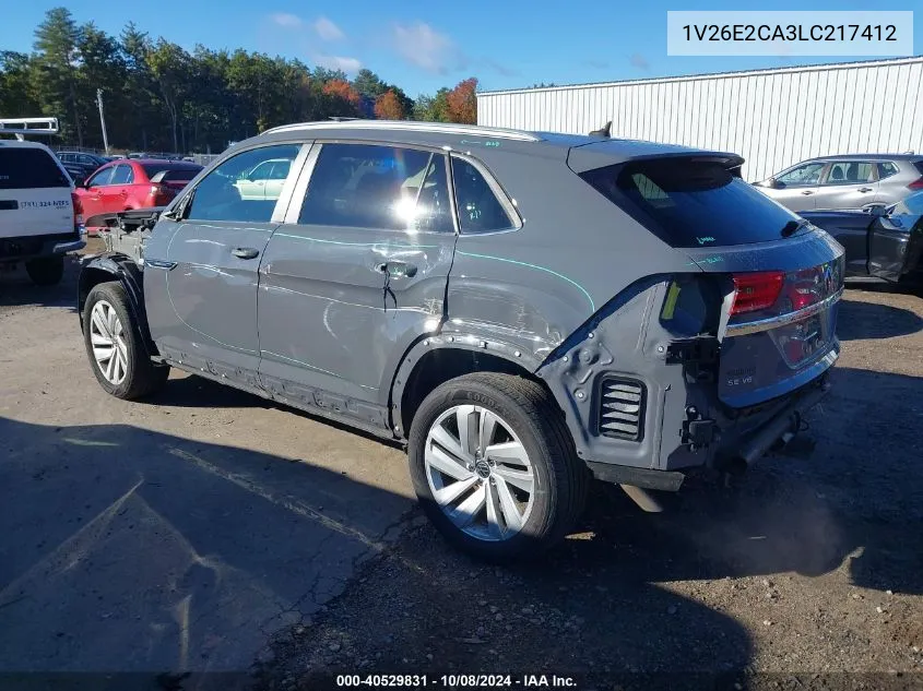 2020 Volkswagen Atlas Cross Sport Se VIN: 1V26E2CA3LC217412 Lot: 40529831