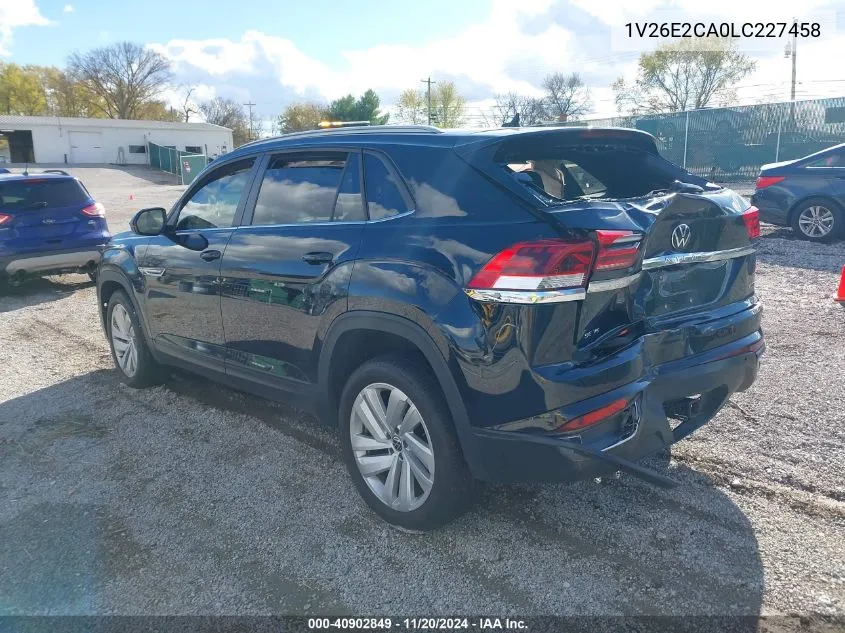 2020 Volkswagen Atlas Cross Sport 3.6L V6 Se W/Technology/3.6L V6 Se W/Technology R-Line VIN: 1V26E2CA0LC227458 Lot: 40902849