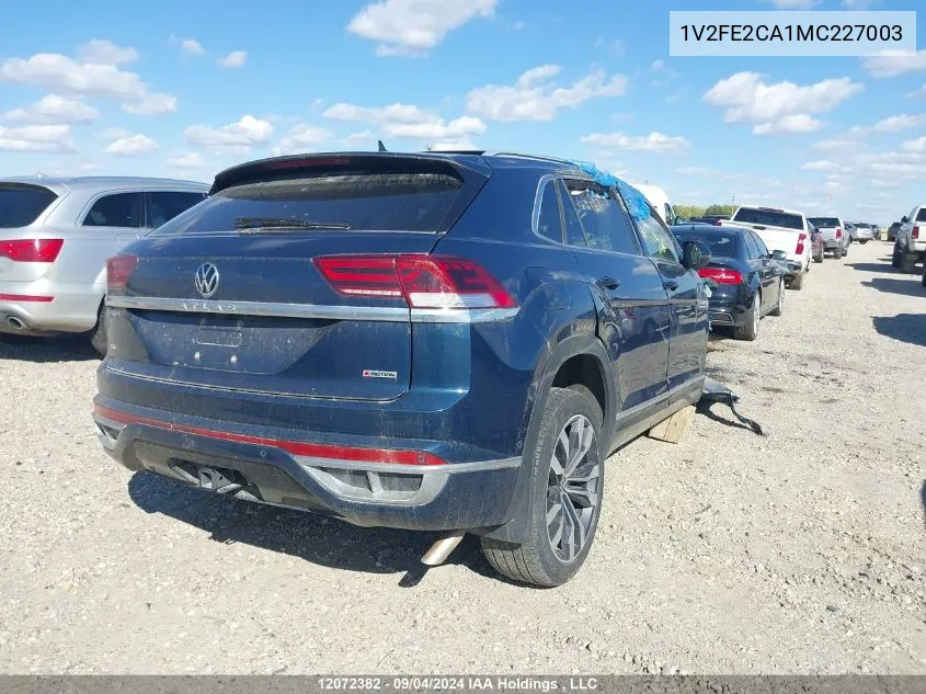 1V2FE2CA1MC227003 2021 Volkswagen Atlas Cross Sport