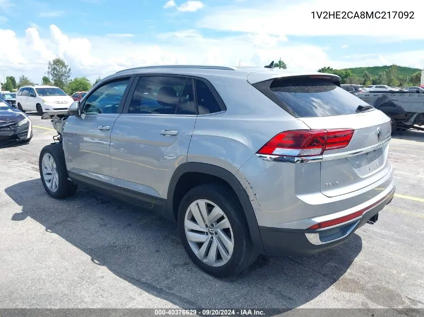 2021 Volkswagen Atlas Cross Sport 3.6L V6 Se W/Technology VIN: 1V2HE2CA8MC217092 Lot: 40376629