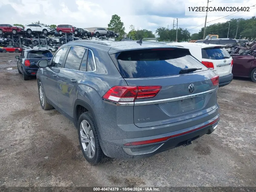 2021 Volkswagen Atlas Cross Sport 3.6L V6 Sel VIN: 1V2EE2CA4MC206402 Lot: 40474379