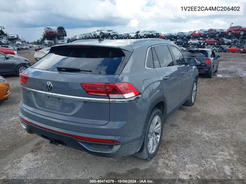 2021 Volkswagen Atlas Cross Sport 3.6L V6 Sel VIN: 1V2EE2CA4MC206402 Lot: 40474379