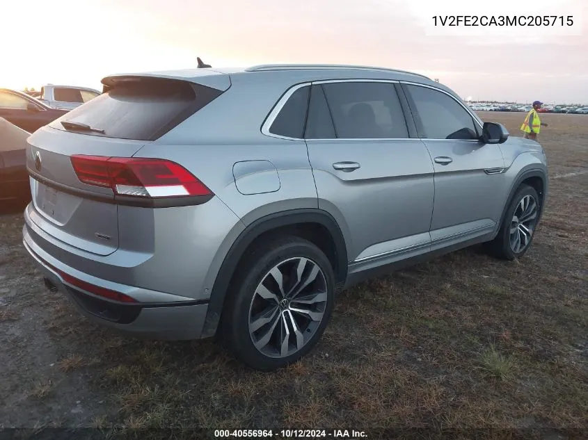 2021 Volkswagen Atlas Cross Sport Sel Premium R-Line VIN: 1V2FE2CA3MC205715 Lot: 40556964