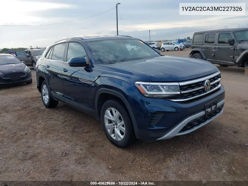 2021 Volkswagen Atlas Cross Sport 2.0T S VIN: 1V2AC2CA3MC227326 Lot: 40629686