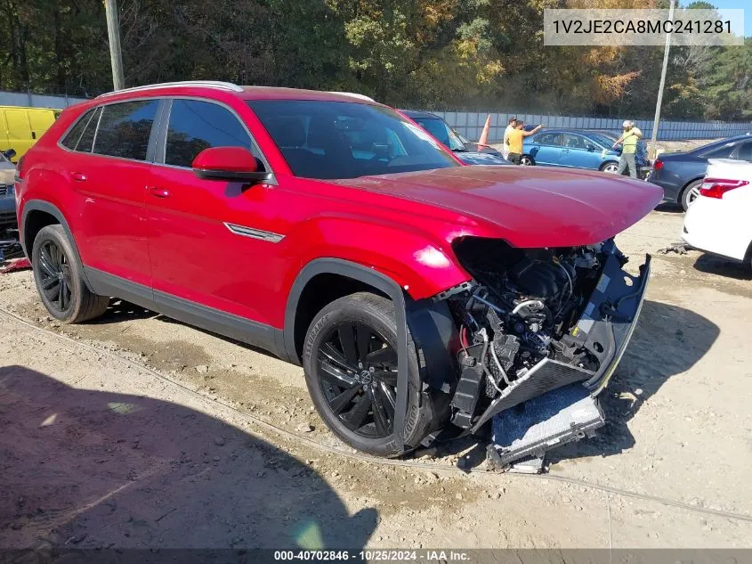 2021 Volkswagen Atlas Cross Sport 3.6L V6 Se W/Technology VIN: 1V2JE2CA8MC241281 Lot: 40702846