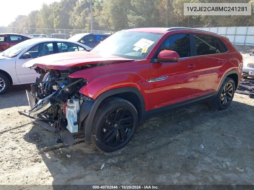 2021 Volkswagen Atlas Cross Sport 3.6L V6 Se W/Technology VIN: 1V2JE2CA8MC241281 Lot: 40702846