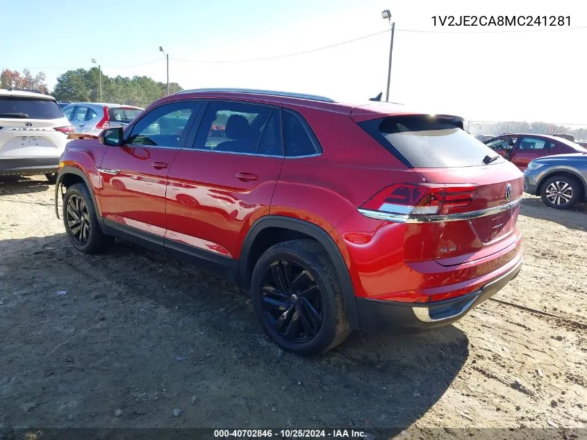 2021 Volkswagen Atlas Cross Sport 3.6L V6 Se W/Technology VIN: 1V2JE2CA8MC241281 Lot: 40702846