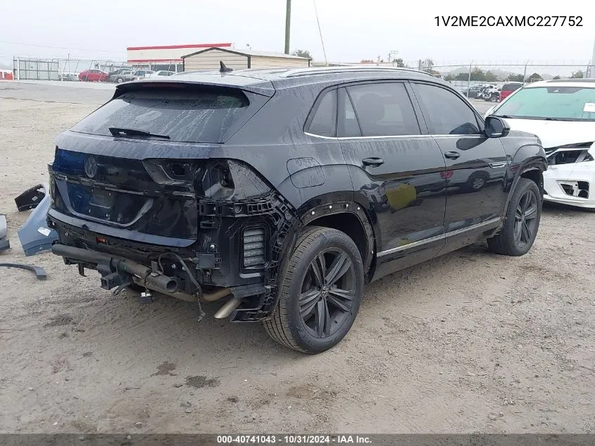 2021 Volkswagen Atlas Cross Sport 3.6L V6 Se W/Technology R-Line VIN: 1V2ME2CAXMC227752 Lot: 40741043