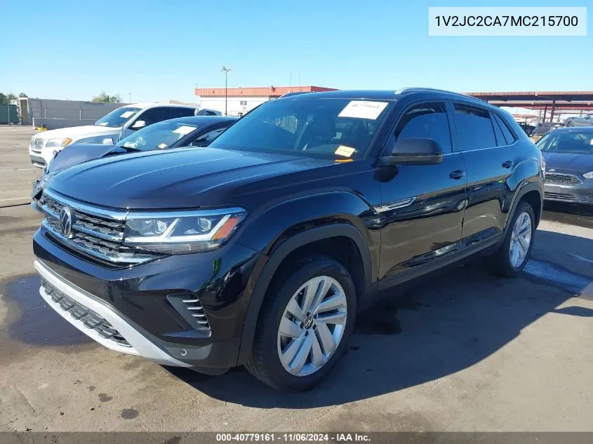 2021 Volkswagen Atlas Cross Sport 2.0T Se W/Technology VIN: 1V2JC2CA7MC215700 Lot: 40779161