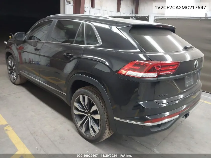 2021 Volkswagen Atlas Cross Sport 3.6L V6 Sel R-Line VIN: 1V2CE2CA2MC217647 Lot: 40922667