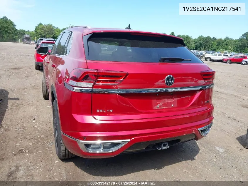 2022 Volkswagen Atlas Cross Sport Sel R-Line VIN: 1V2SE2CA1NC217541 Lot: 39942178