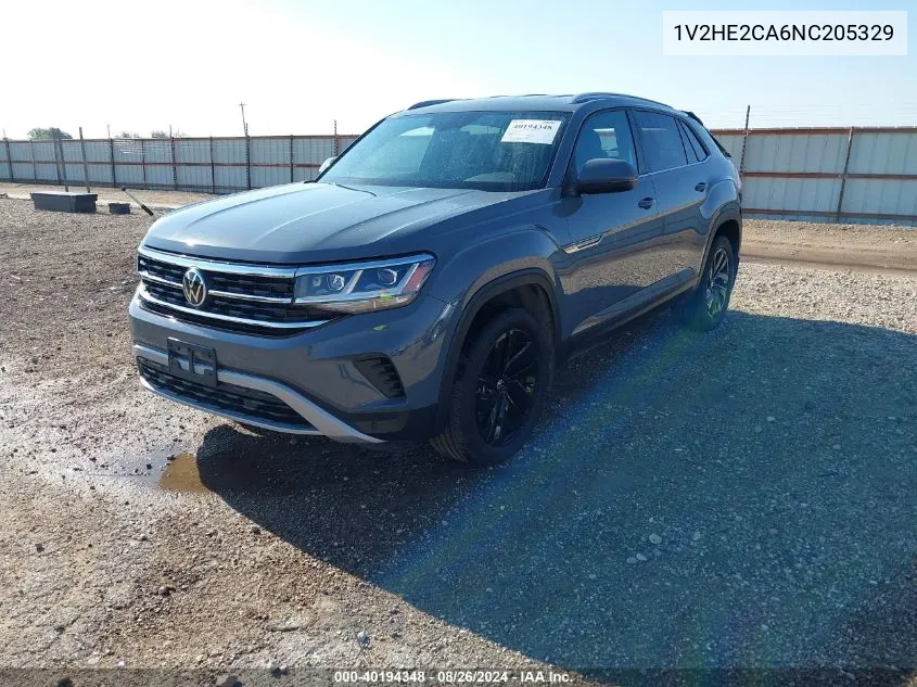 2022 Volkswagen Atlas Cross Sport 3.6L V6 Se W/Technology VIN: 1V2HE2CA6NC205329 Lot: 40194348