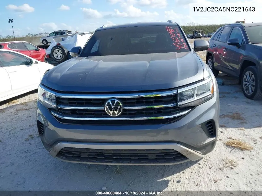 2022 Volkswagen Atlas Cross Sport Se VIN: 1V2JC2CA5NC221643 Lot: 40600484