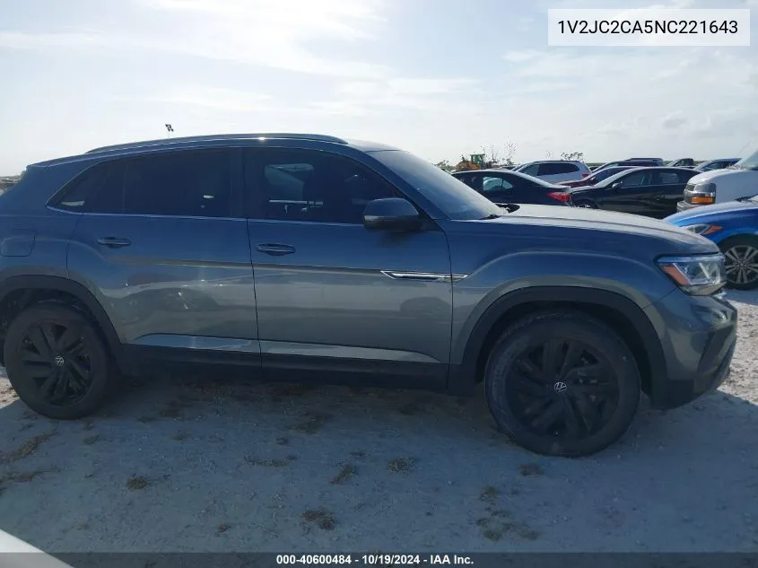 2022 Volkswagen Atlas Cross Sport Se VIN: 1V2JC2CA5NC221643 Lot: 40600484