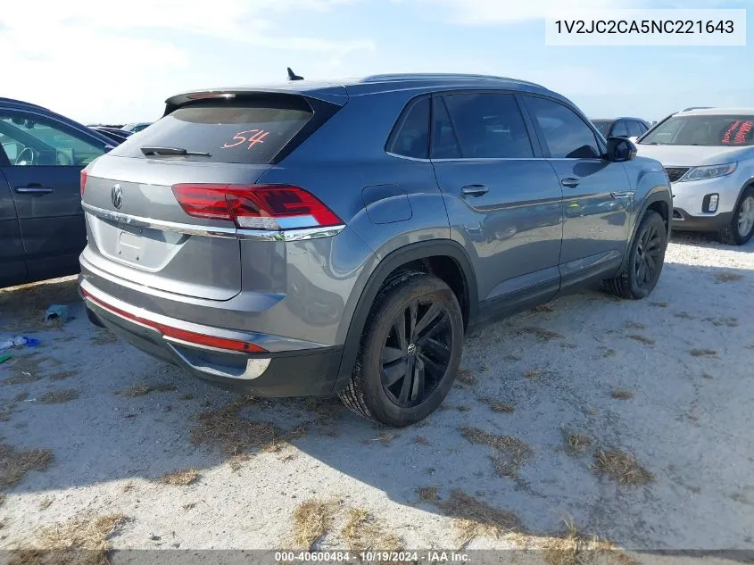 2022 Volkswagen Atlas Cross Sport Se VIN: 1V2JC2CA5NC221643 Lot: 40600484