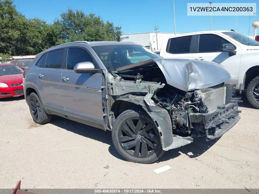 2022 Volkswagen Atlas Cross Sport 3.6L V6 Se W/Technology VIN: 1V2WE2CA4NC200363 Lot: 40630574