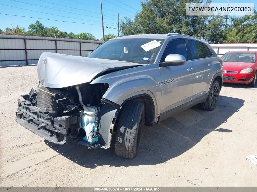 2022 Volkswagen Atlas Cross Sport 3.6L V6 Se W/Technology VIN: 1V2WE2CA4NC200363 Lot: 40630574