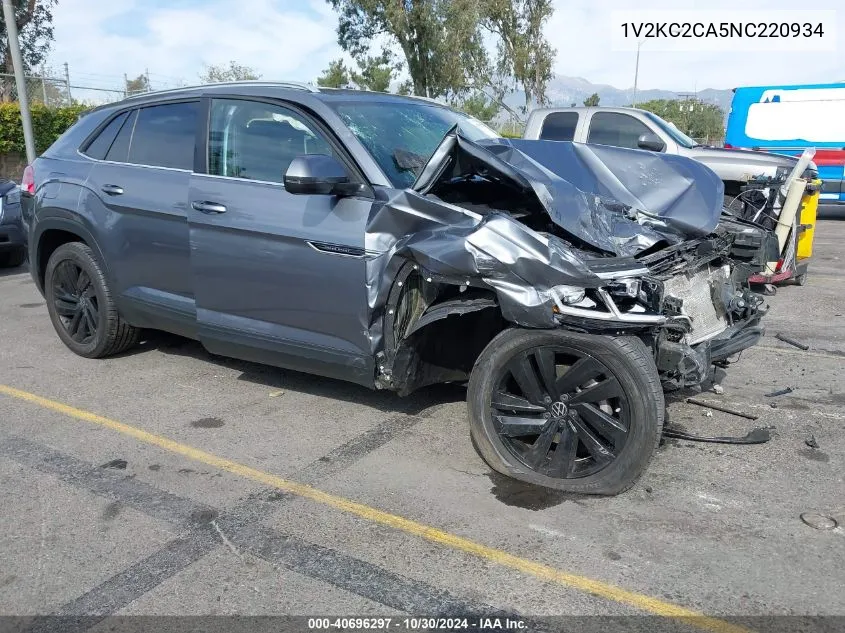 2022 Volkswagen Atlas Cross Sport 2.0T Se W/Technology VIN: 1V2KC2CA5NC220934 Lot: 40696297