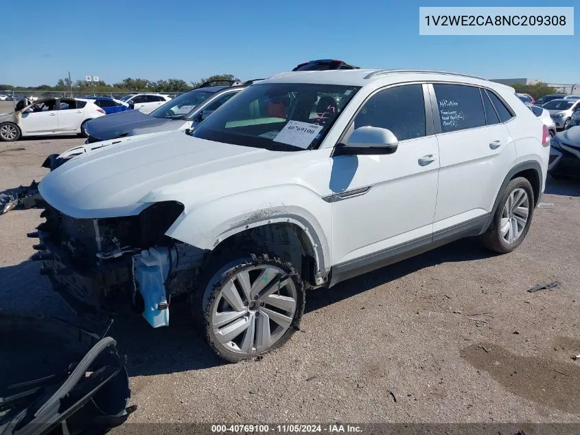 2022 Volkswagen Atlas Cross Sport 3.6L V6 Se W/Technology VIN: 1V2WE2CA8NC209308 Lot: 40769100