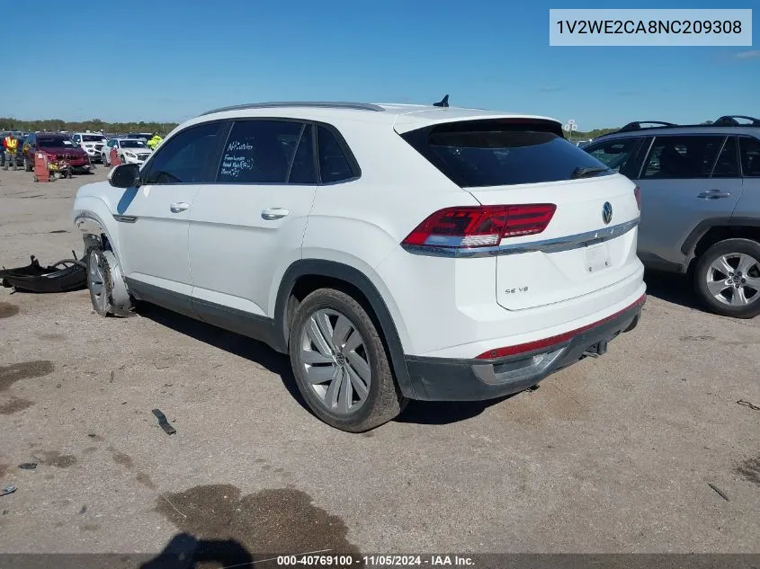 2022 Volkswagen Atlas Cross Sport 3.6L V6 Se W/Technology VIN: 1V2WE2CA8NC209308 Lot: 40769100