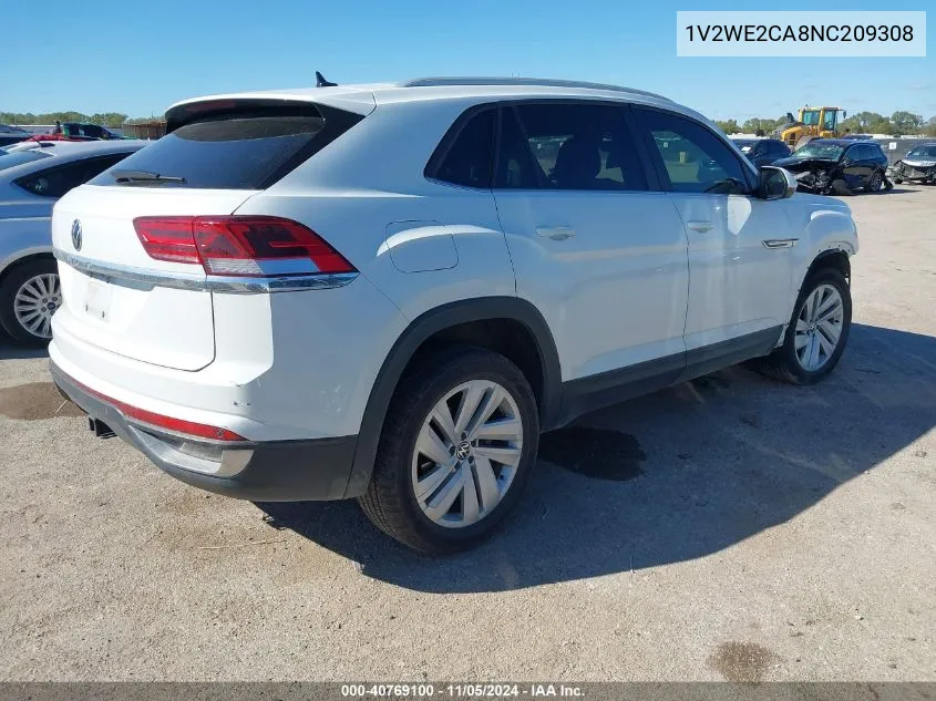 2022 Volkswagen Atlas Cross Sport 3.6L V6 Se W/Technology VIN: 1V2WE2CA8NC209308 Lot: 40769100