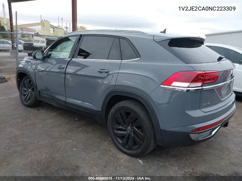 2022 Volkswagen Atlas Cross Sport 3.6L V6 Se W/Technology VIN: 1V2JE2CA0NC223309 Lot: 40860815