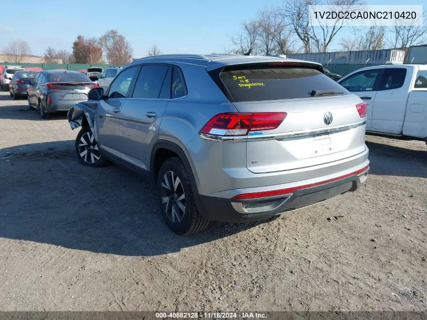 2022 Volkswagen Atlas Cross Sport 2.0T Se VIN: 1V2DC2CA0NC210420 Lot: 40882128