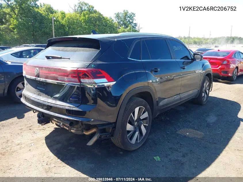 2024 Volkswagen Atlas Cross Sport 2.0T Se W/Technology VIN: 1V2KE2CA6RC206752 Lot: 39833946