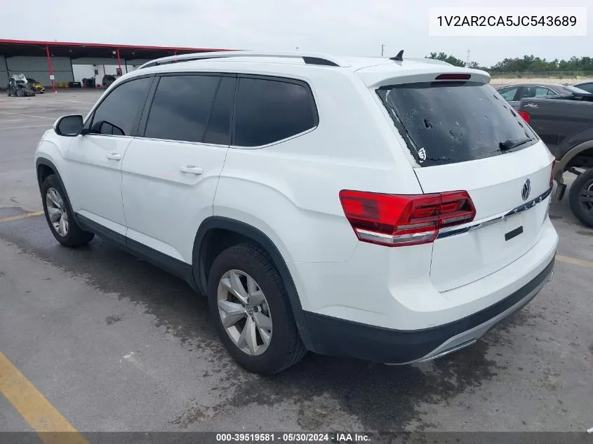 1V2AR2CA5JC543689 2018 Volkswagen Atlas 3.6L V6 S