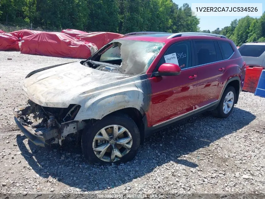 2018 Volkswagen Atlas 3.6L V6 Sel VIN: 1V2ER2CA7JC534526 Lot: 39603950