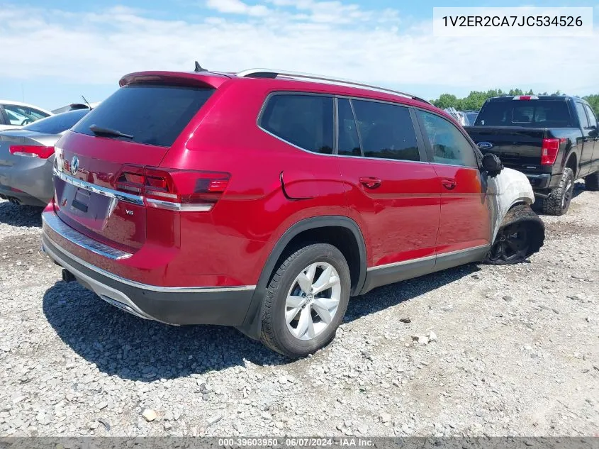 2018 Volkswagen Atlas 3.6L V6 Sel VIN: 1V2ER2CA7JC534526 Lot: 39603950