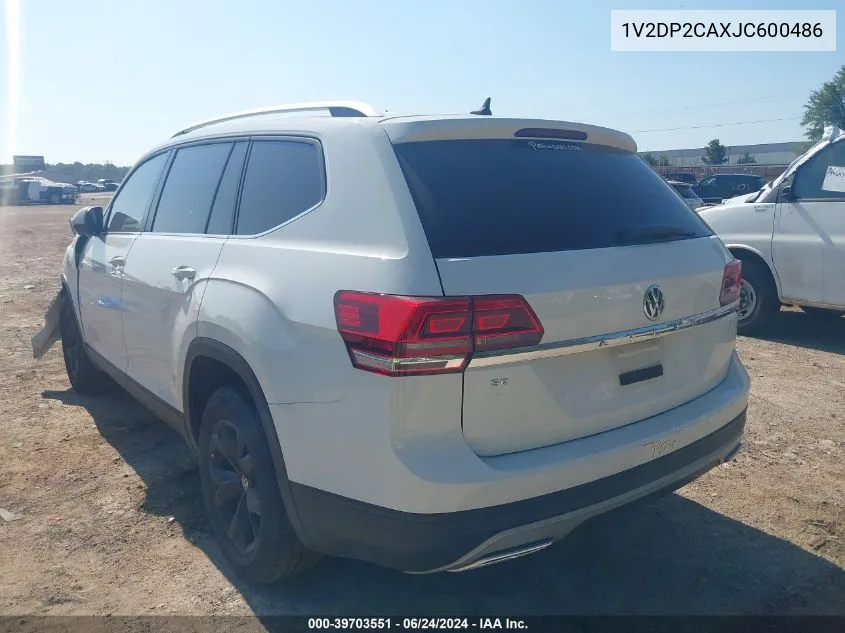 2018 Volkswagen Atlas 2.0T Se/2.0T Se W/Technology VIN: 1V2DP2CAXJC600486 Lot: 39703551