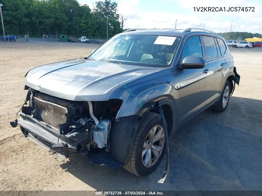 2018 Volkswagen Atlas 3.6L V6 Se VIN: 1V2KR2CA1JC574572 Lot: 39752739