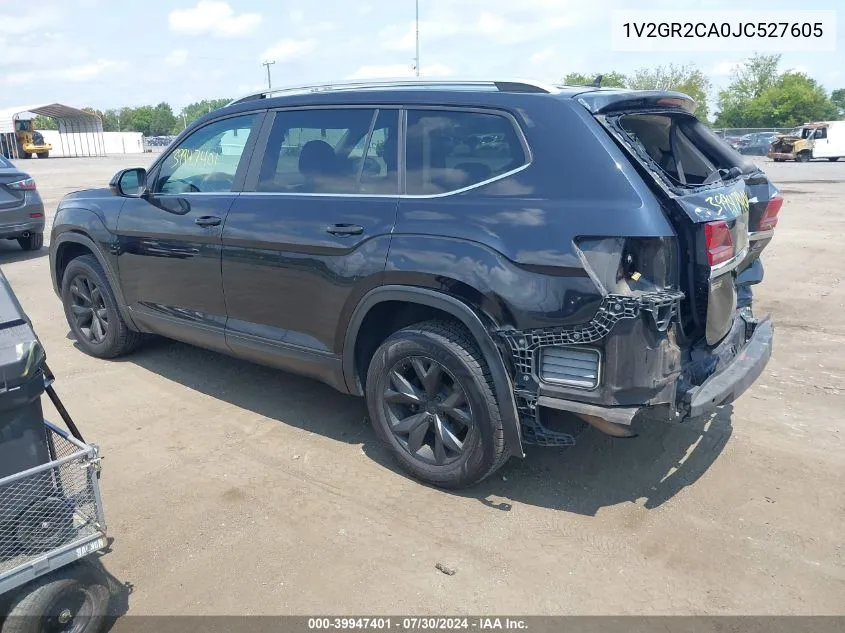 2018 Volkswagen Atlas 3.6L V6 S VIN: 1V2GR2CA0JC527605 Lot: 39947401