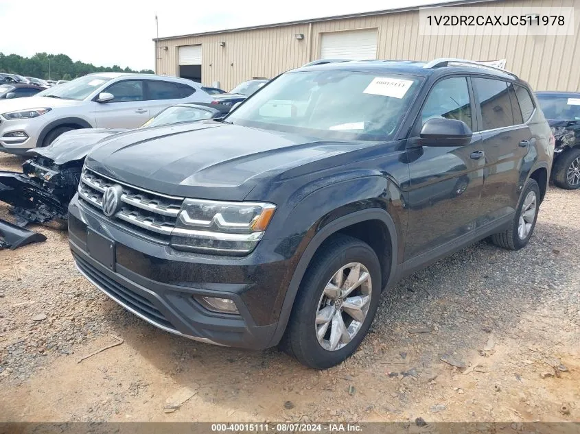 2018 Volkswagen Atlas 3.6L V6 Se/3.6L V6 Se W/Technology VIN: 1V2DR2CAXJC511978 Lot: 40015111