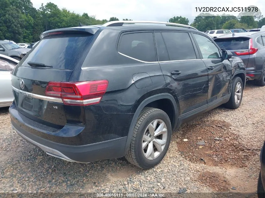 2018 Volkswagen Atlas 3.6L V6 Se/3.6L V6 Se W/Technology VIN: 1V2DR2CAXJC511978 Lot: 40015111