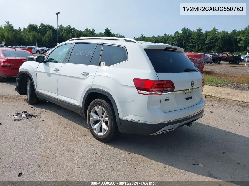 2018 Volkswagen Atlas 3.6L V6 Sel VIN: 1V2MR2CA8JC550763 Lot: 40090200