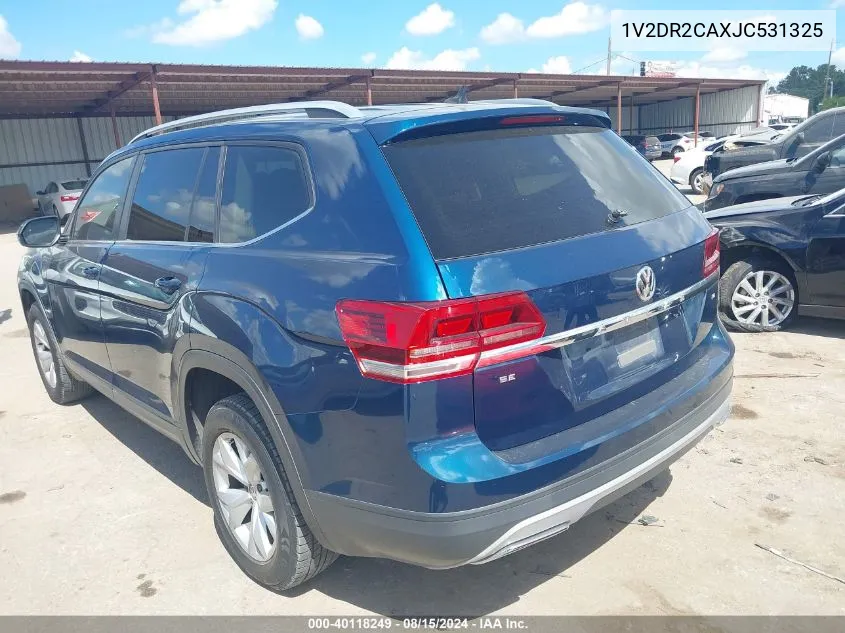 2018 Volkswagen Atlas 3.6L V6 Se/3.6L V6 Se W/Technology VIN: 1V2DR2CAXJC531325 Lot: 40118249