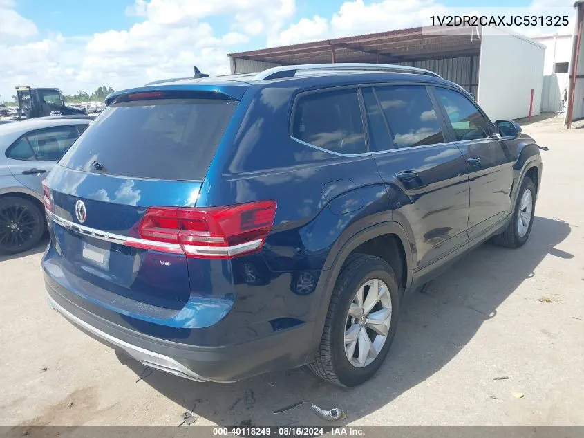 2018 Volkswagen Atlas 3.6L V6 Se/3.6L V6 Se W/Technology VIN: 1V2DR2CAXJC531325 Lot: 40118249