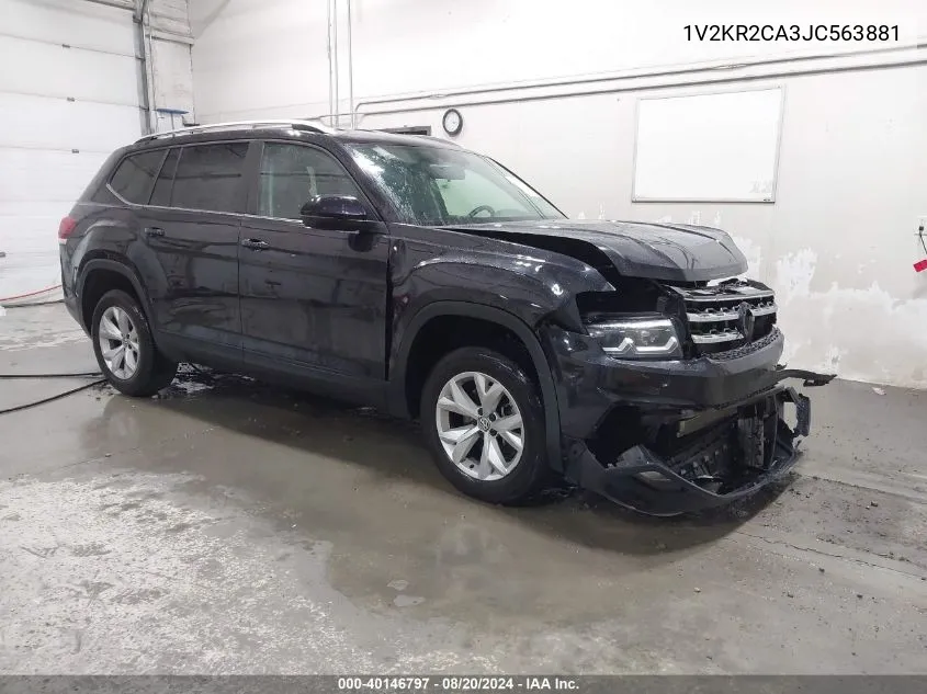 2018 Volkswagen Atlas 3.6L V6 Se VIN: 1V2KR2CA3JC563881 Lot: 40146797