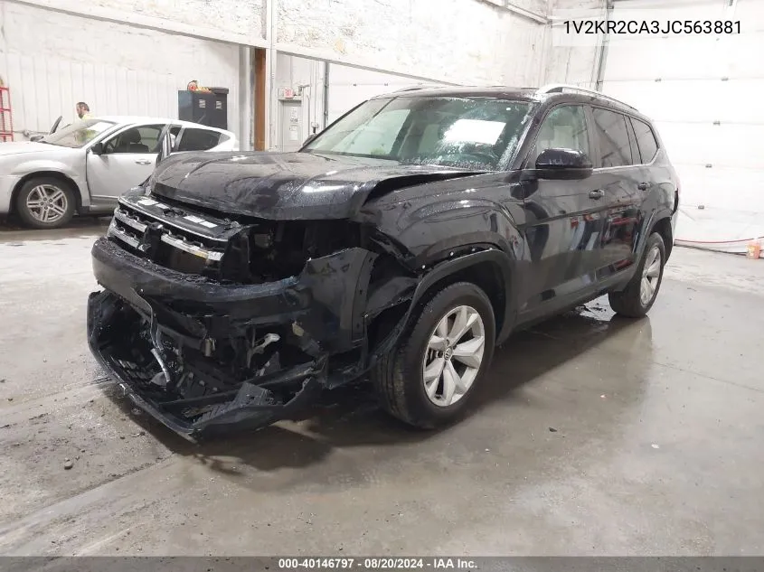 2018 Volkswagen Atlas 3.6L V6 Se VIN: 1V2KR2CA3JC563881 Lot: 40146797