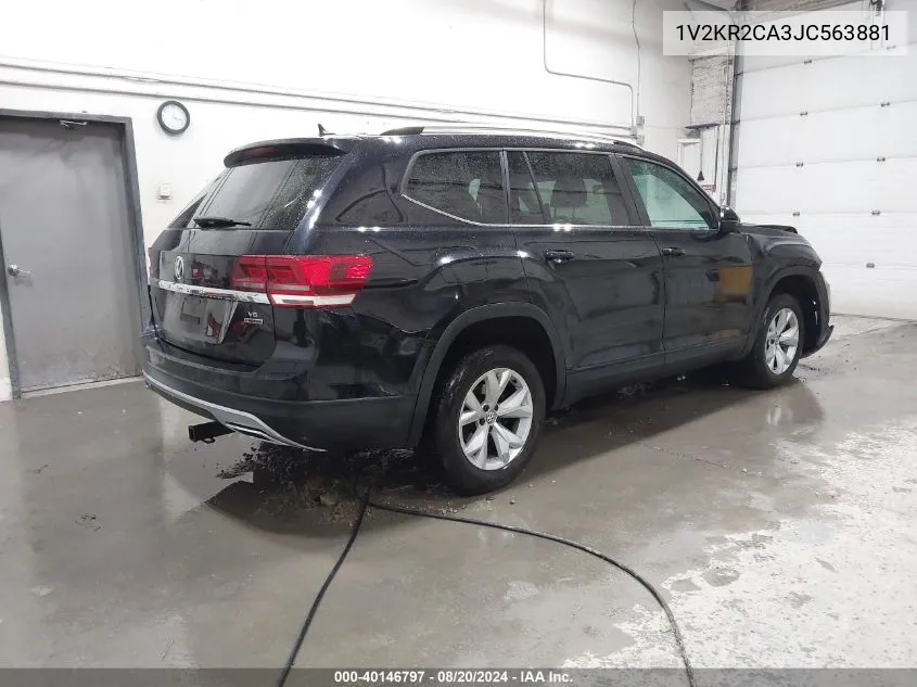 2018 Volkswagen Atlas 3.6L V6 Se VIN: 1V2KR2CA3JC563881 Lot: 40146797