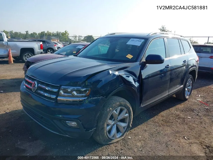 2018 Volkswagen Atlas 3.6L V6 Sel VIN: 1V2MR2CA4JC581881 Lot: 40172568