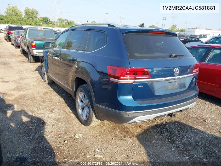 2018 Volkswagen Atlas 3.6L V6 Sel VIN: 1V2MR2CA4JC581881 Lot: 40172568