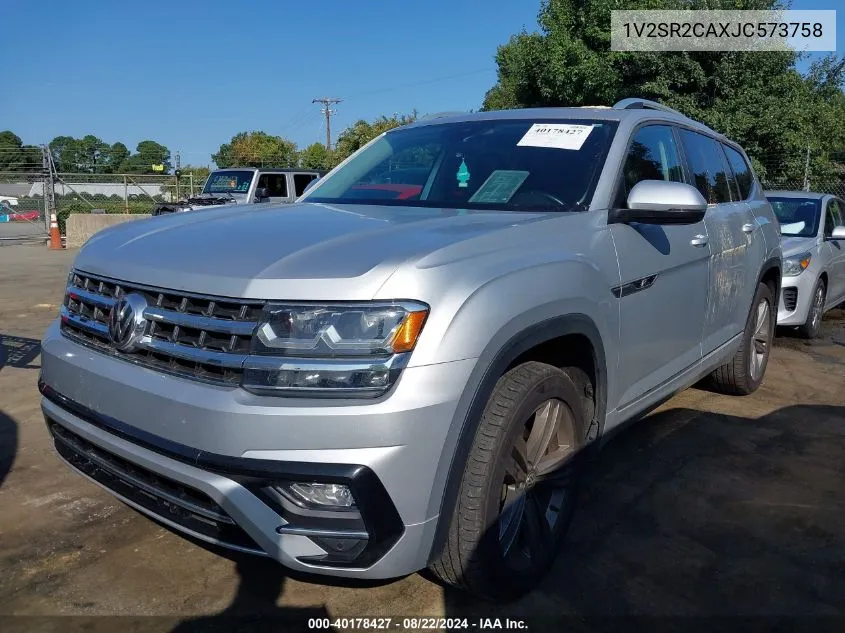 2018 Volkswagen Atlas 3.6L V6 Sel VIN: 1V2SR2CAXJC573758 Lot: 40178427